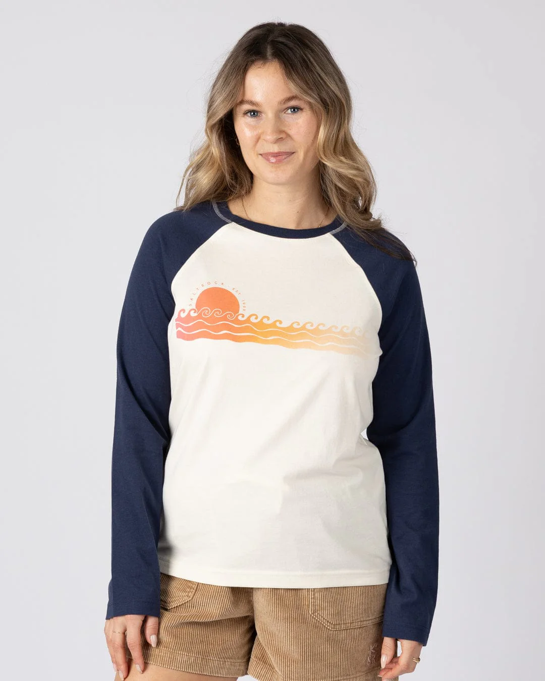 Golden Hour - Womens Long Sleeve Raglan T-Shirt - Cream