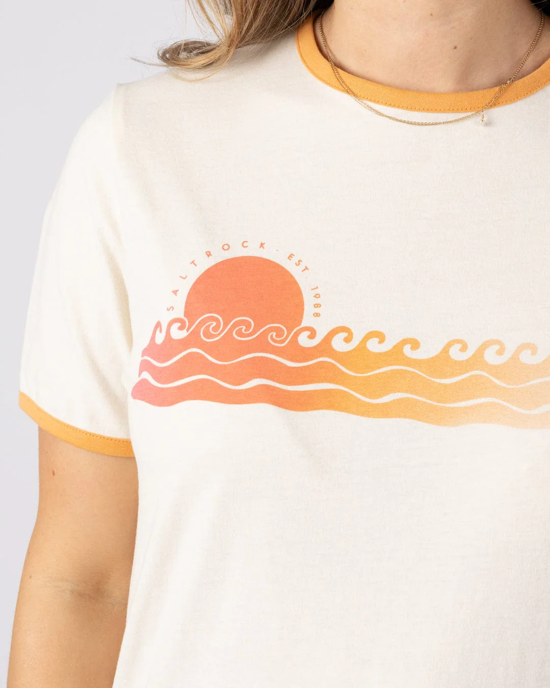 Golden Hour - Womens Short Sleeve T-Shirt- Cream - Image 2