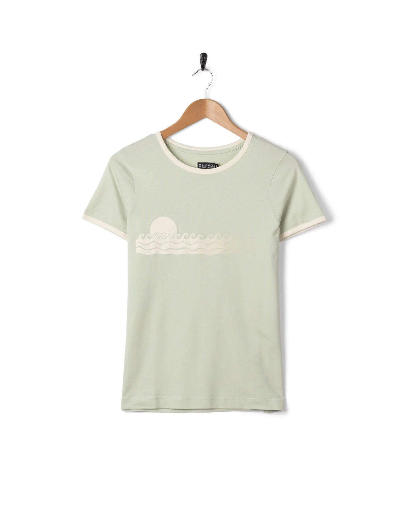 Golden Hour - Womens Short Sleeve Ringer T-Shirt - Light Green - Image 5
