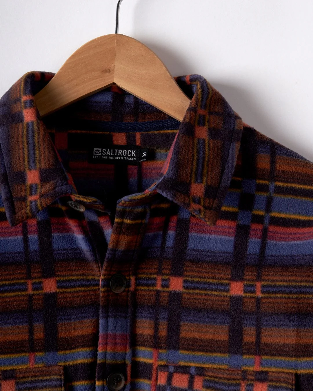 Grid - Mens Recycled Fleece Shirt - Purple - Image 4