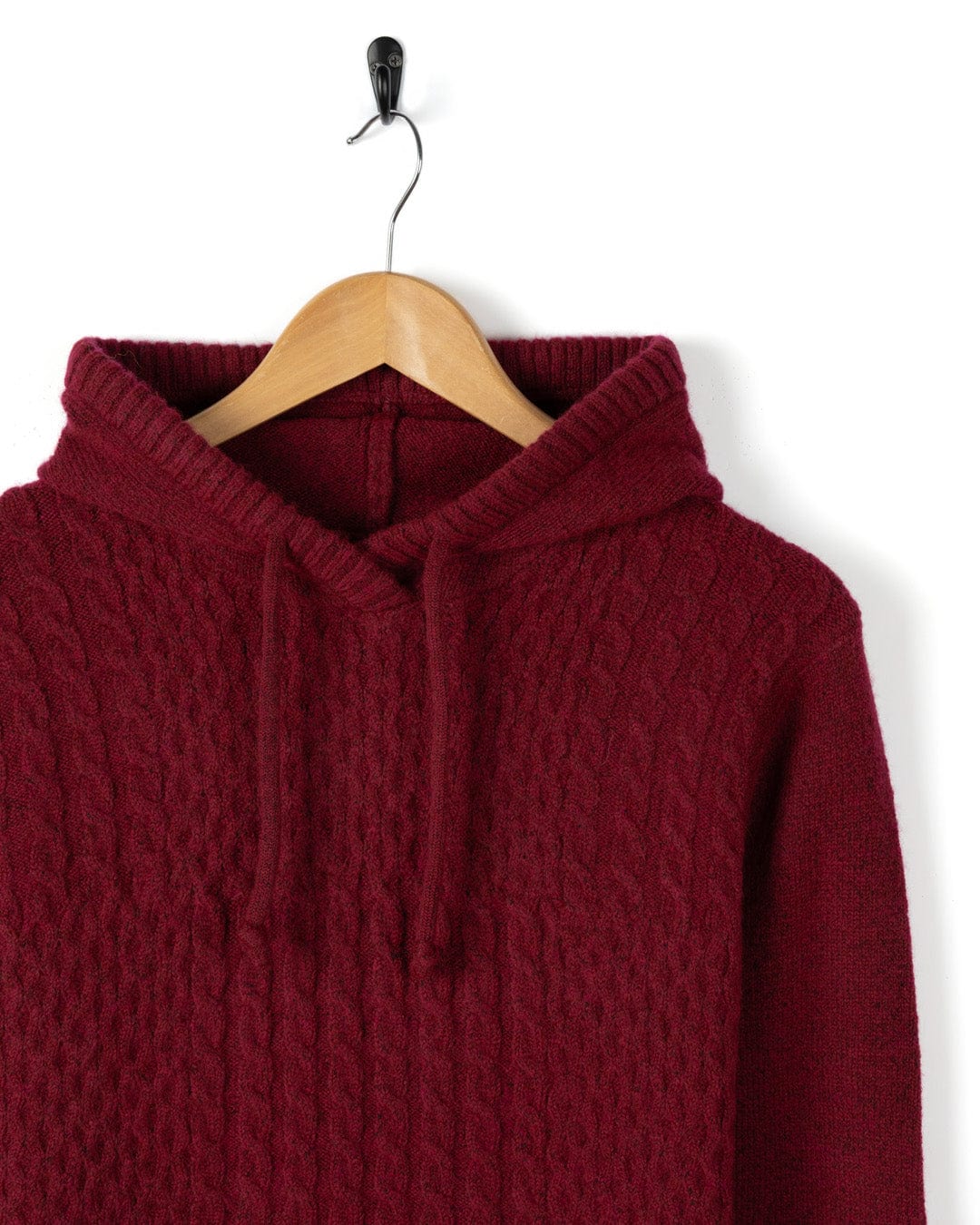 Hele Bay - Womens Hooded Jumper - Dark Pink - Image 4