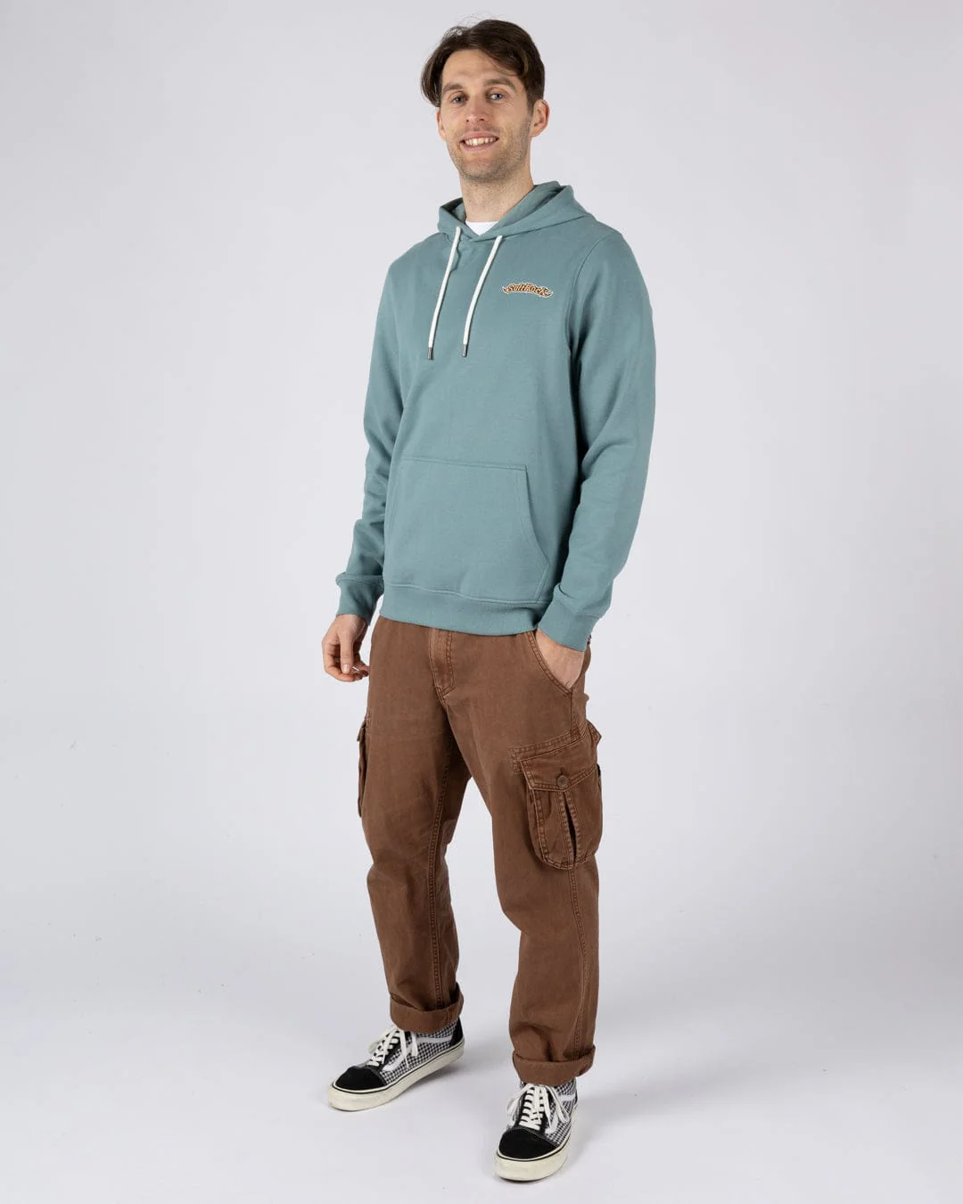 Heritage Logo -  Mens Pop Hoodie - Blue - Image 5