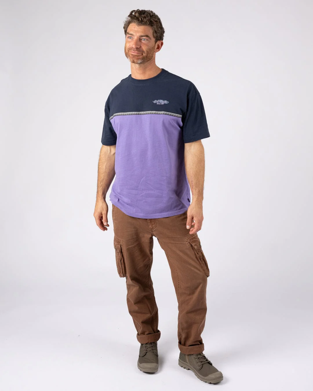 Heritage Logo - Mens Short Sleeve T-Shirt - Purple - Image 4