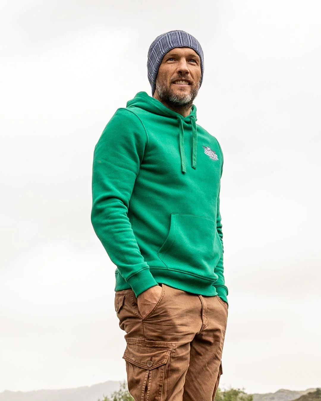 Heritage Shield - Mens Pop Hoodie - Green - Image 2