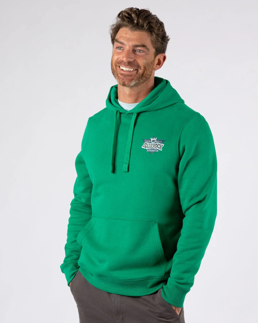 Heritage Shield - Mens Pop Hoodie - Green - Image 6