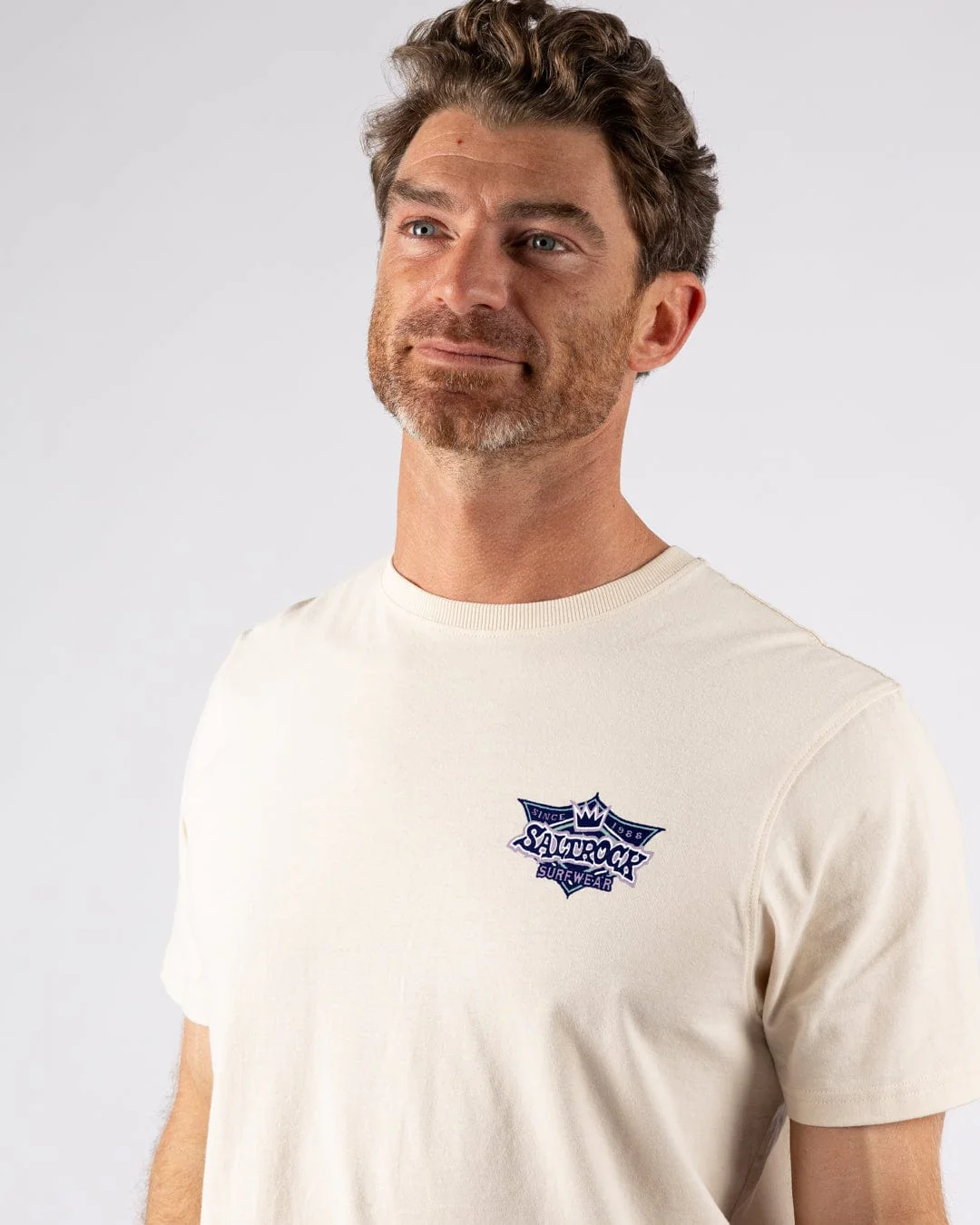 Heritage Shield - Mens Short Sleeve T-Shirt - Cream - Image 2