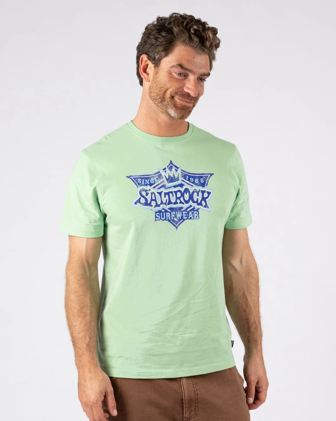Heritage Shield - Mens Short Sleeve T-Shirt - Light Green - Image 2