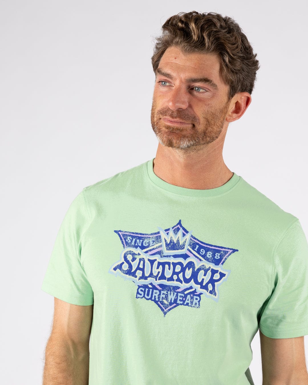 Heritage Shield - Mens Short Sleeve T-Shirt - Light Green - Image 4