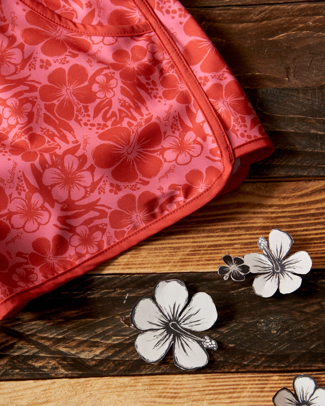 Hibiscus - Womens Boardshorts - Red/Pink - Image 8