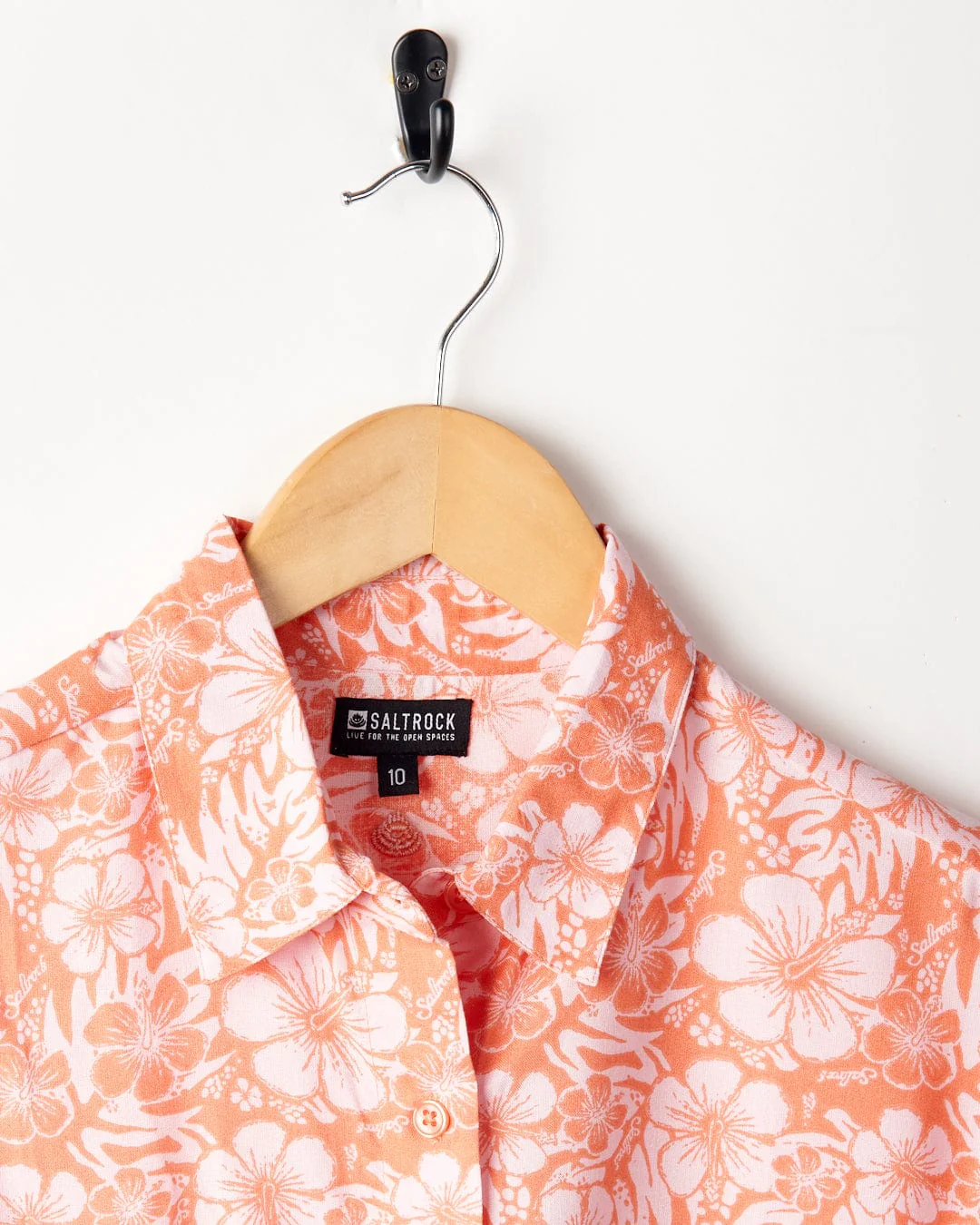 Hibiscus - Womens Tie Front Shirt - Orange - Image 8