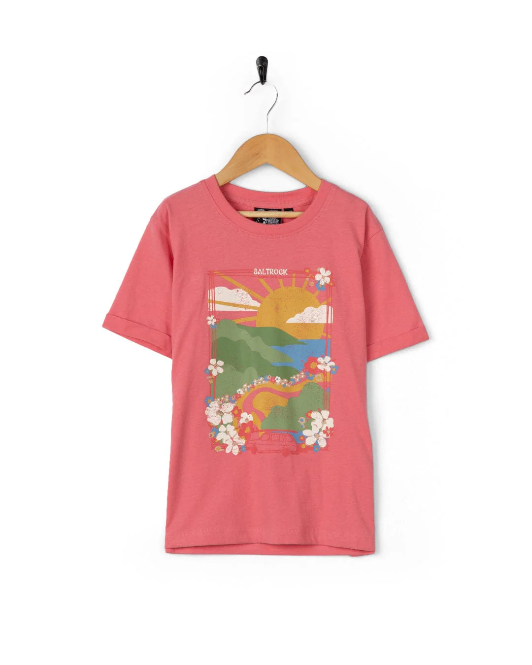 Highway - Kids Short Sleeve T-Shirt - Bright Pink