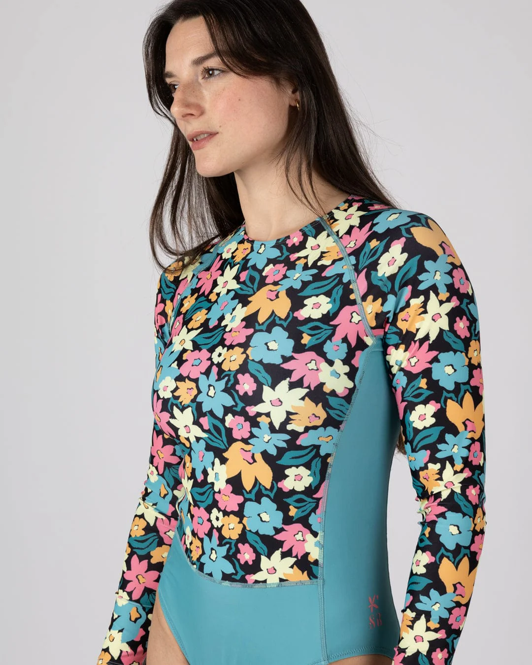 Holidaze -  Womens Long Sleeve Swimsuit - Blue - Image 6