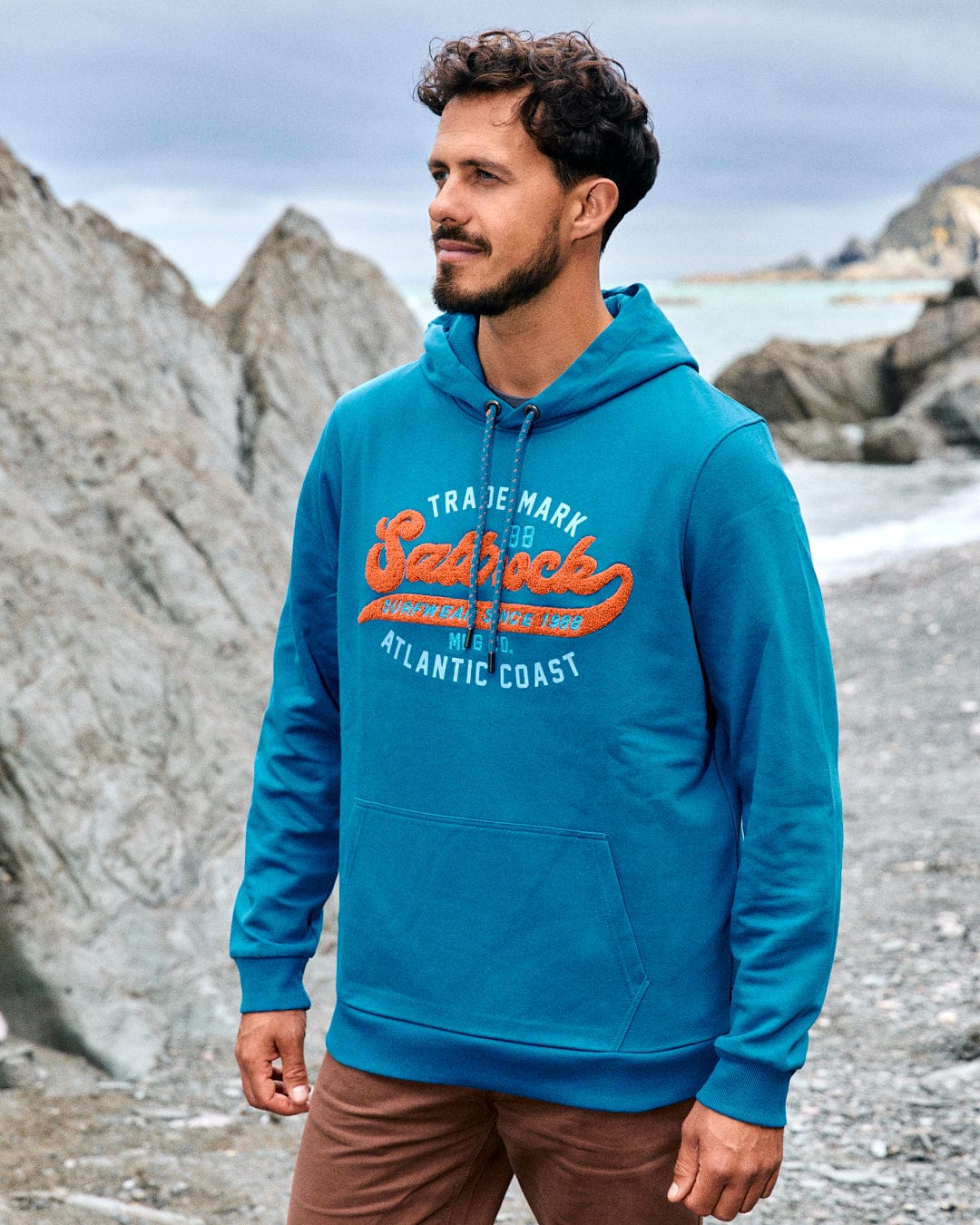 Home Run Chenille - Mens Pop Hoodie - Blue - Image 2