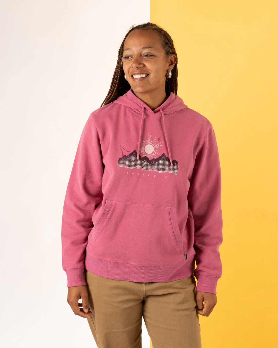 Horizon - Womens Pop Hoodie - Dark Pink - Image 3