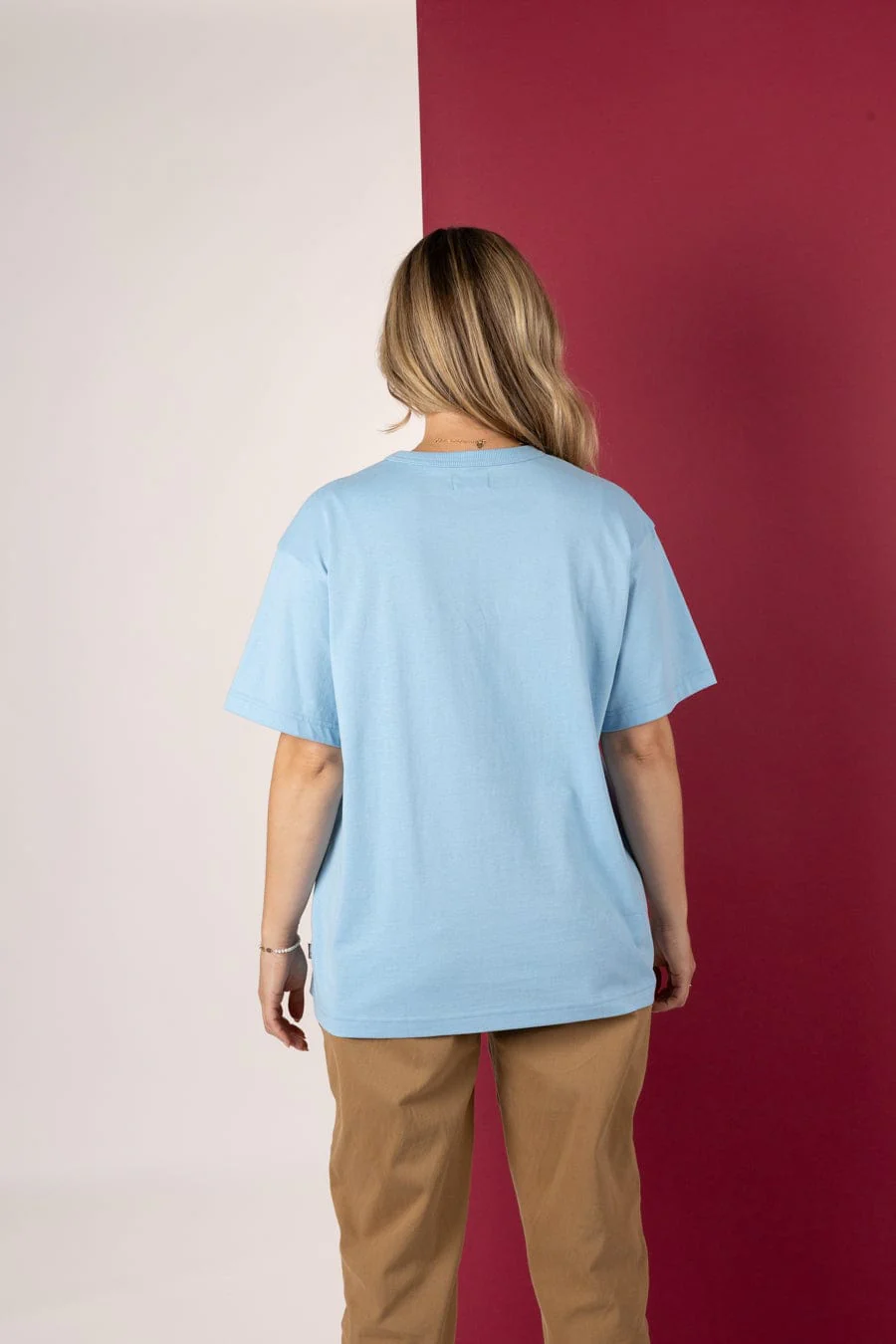 Horizon - Womens Oversized Short Sleeve T-Shirt - Light Blue - Image 3