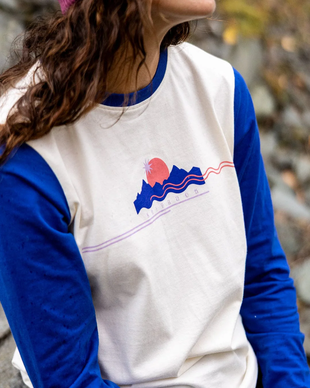 Horizon Stripe - Womens Long Sleeve T-Shirt - Blue - Image 3
