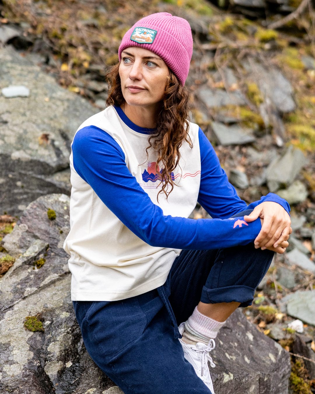 Horizon Stripe - Womens Long Sleeve T-Shirt - Blue - Image 6