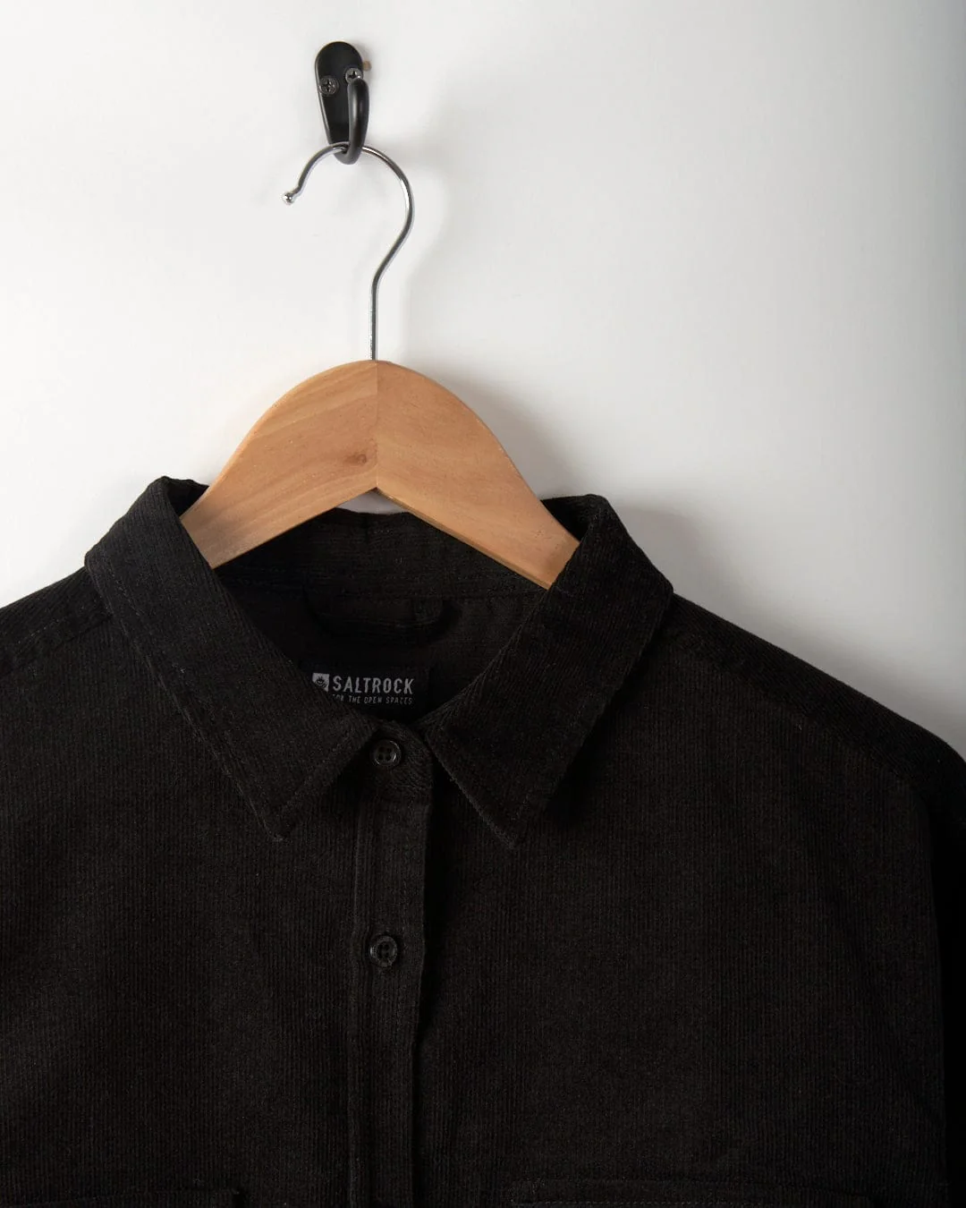 Iris - Womens Cord Shirt Dress - Black - Image 5