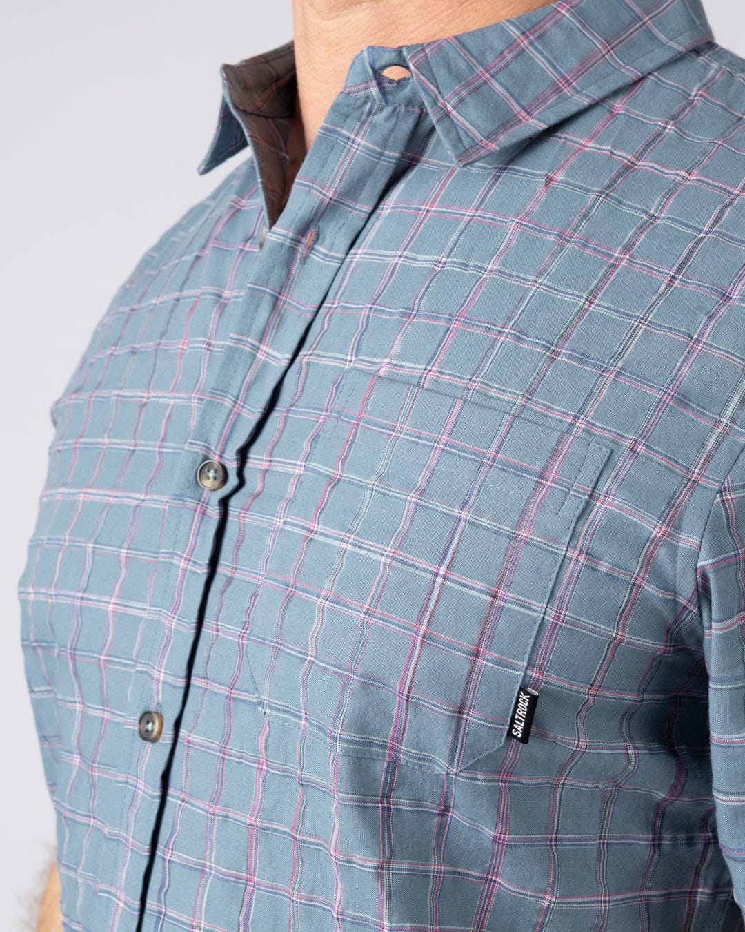 Isaad - Mens Short Sleeve Shirt - Blue - Image 5