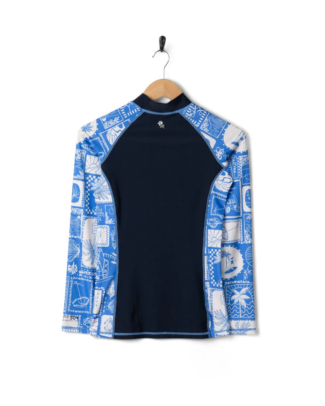 Island Tiles - Womens Long Sleeve Rashvest - Blue - Image 8
