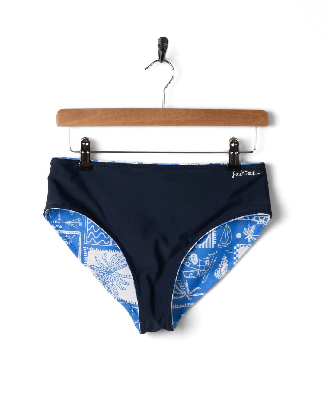 Island Tiles - Womens Reversible Bikini Bottoms - Bright Blue - Image 4