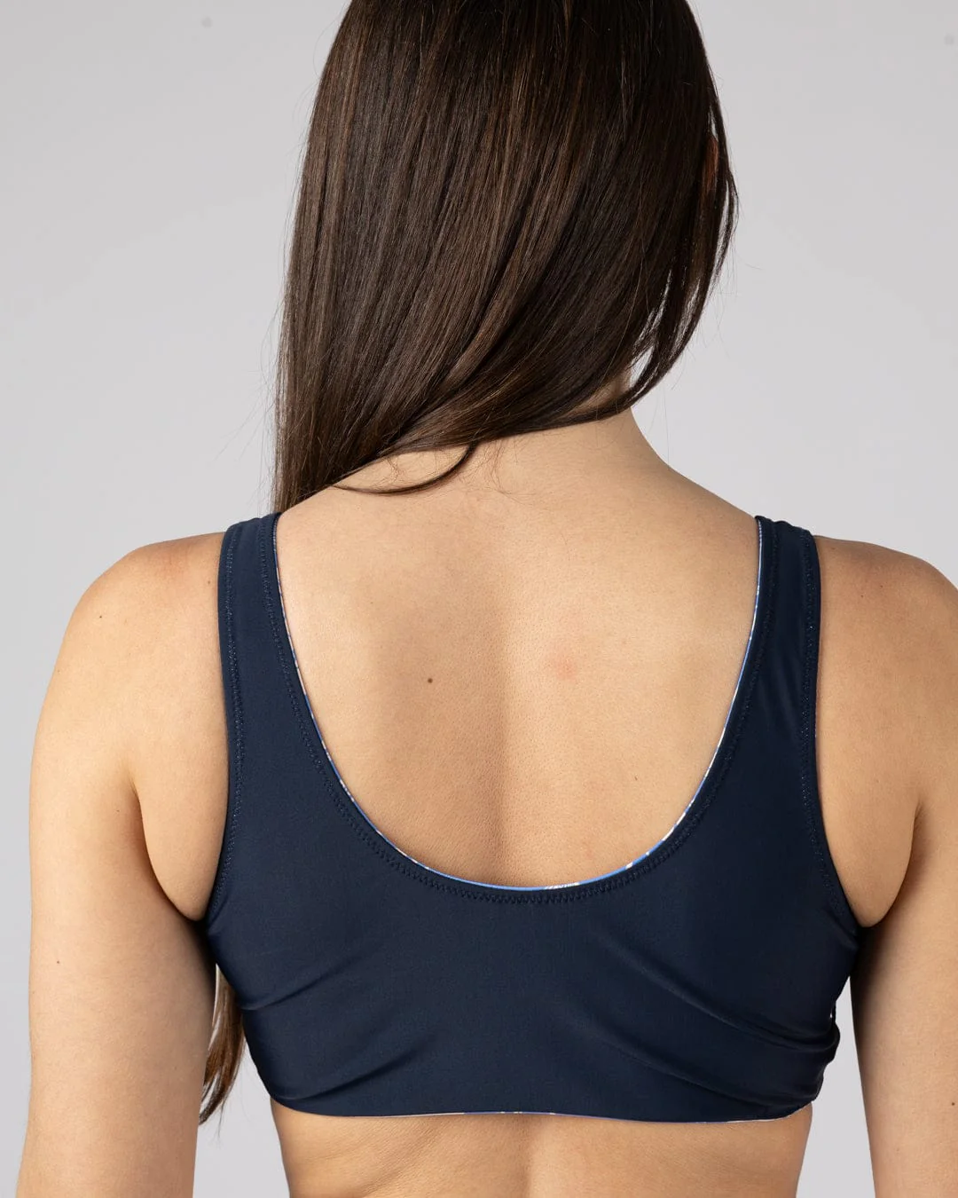 Island Tiles - Womens Reversible Bikini Top - Blue - Image 5