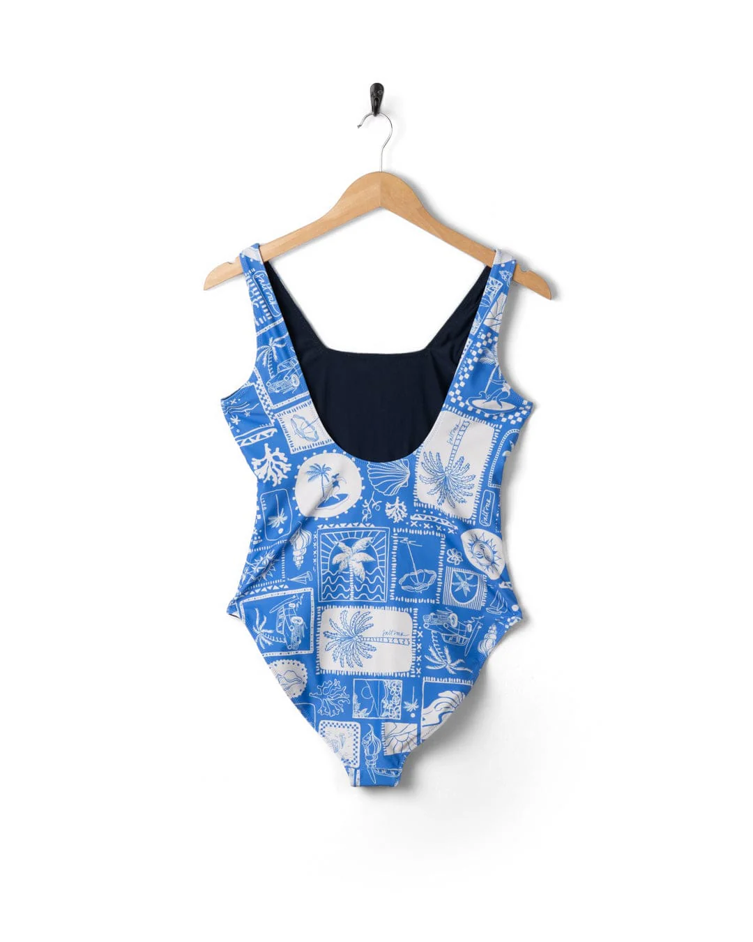 Island Tiles - Womens Reversible Swimsuit - Blue - Image 7