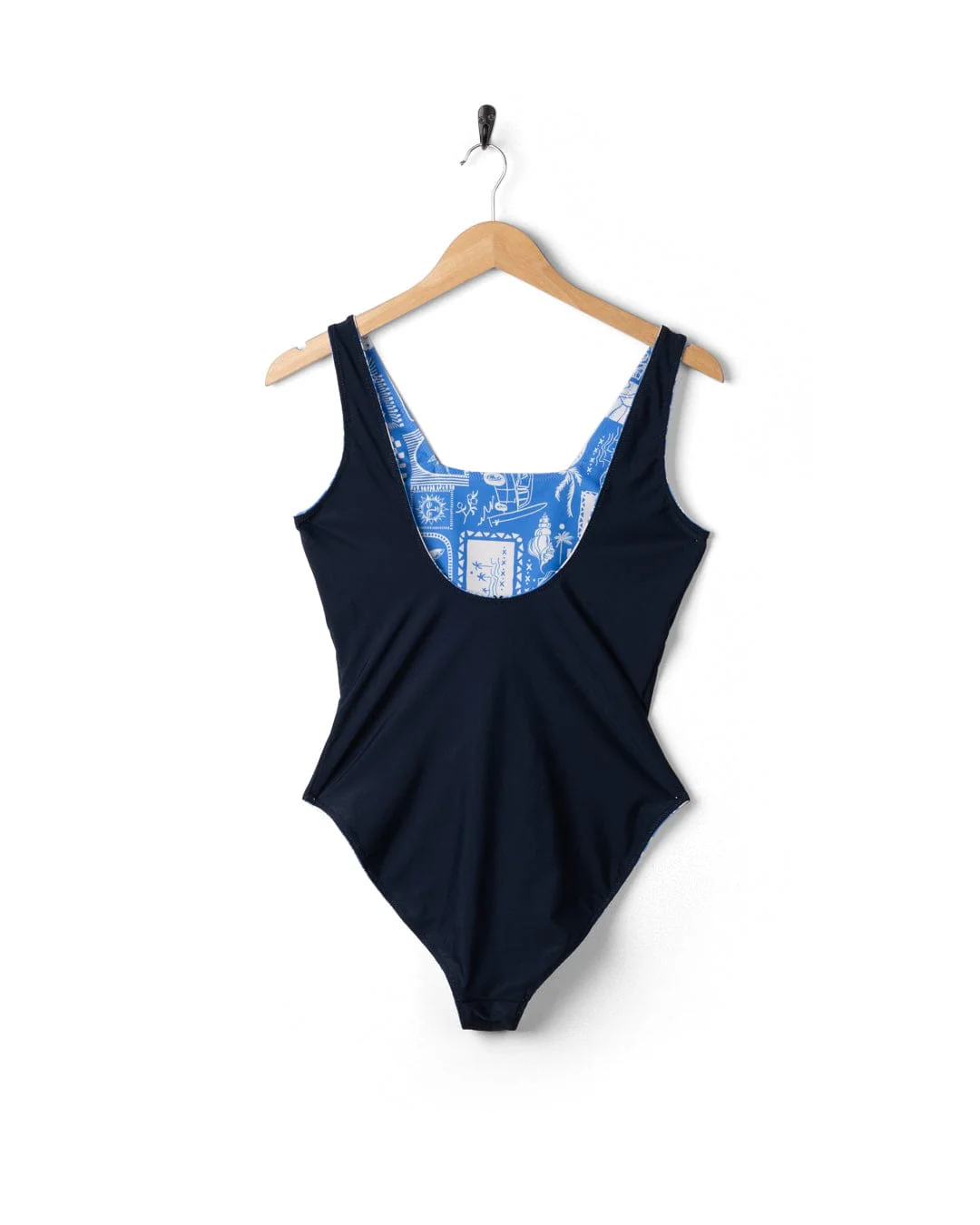 Island Tiles - Womens Reversible Swimsuit - Blue - Image 8