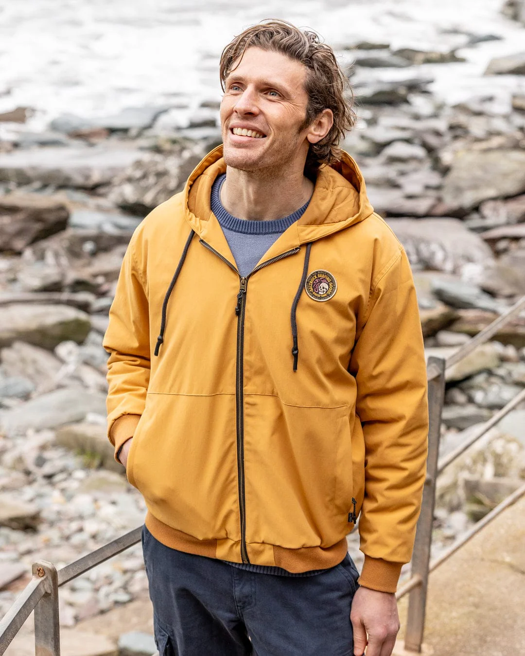 Jace - Mens Casual Bomber Jacket - Yellow - Image 10