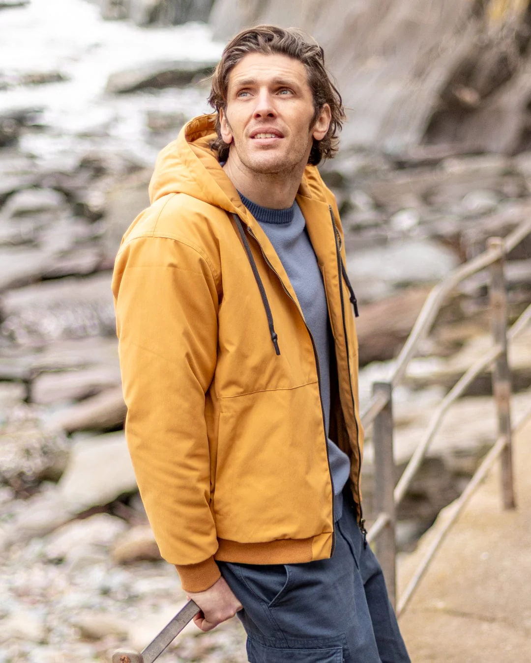 Jace - Mens Casual Bomber Jacket - Yellow - Image 2