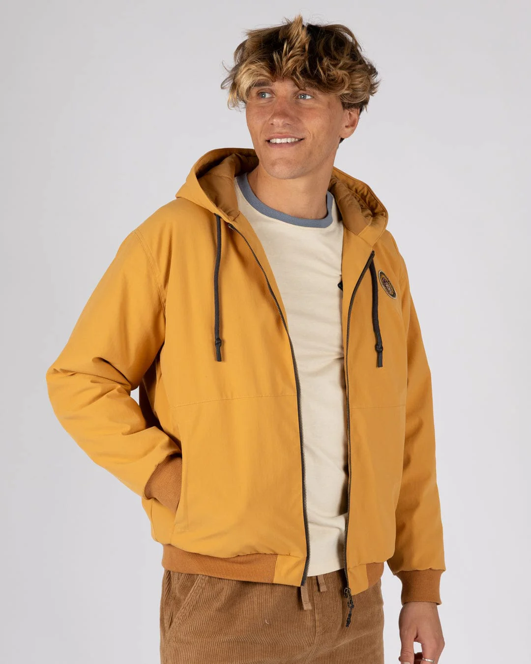 Jace - Mens Casual Bomber Jacket - Yellow - Image 3