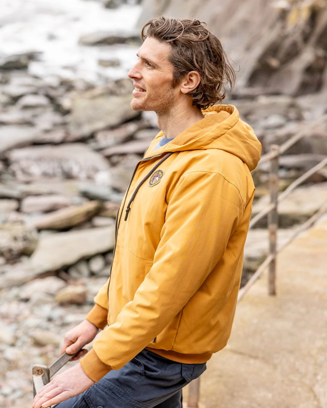 Jace - Mens Casual Bomber Jacket - Yellow - Image 7