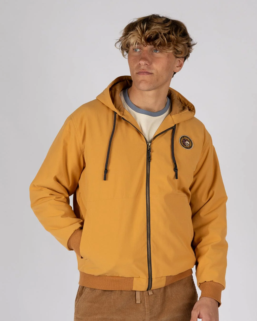 Jace - Mens Casual Bomber Jacket - Yellow - Image 8