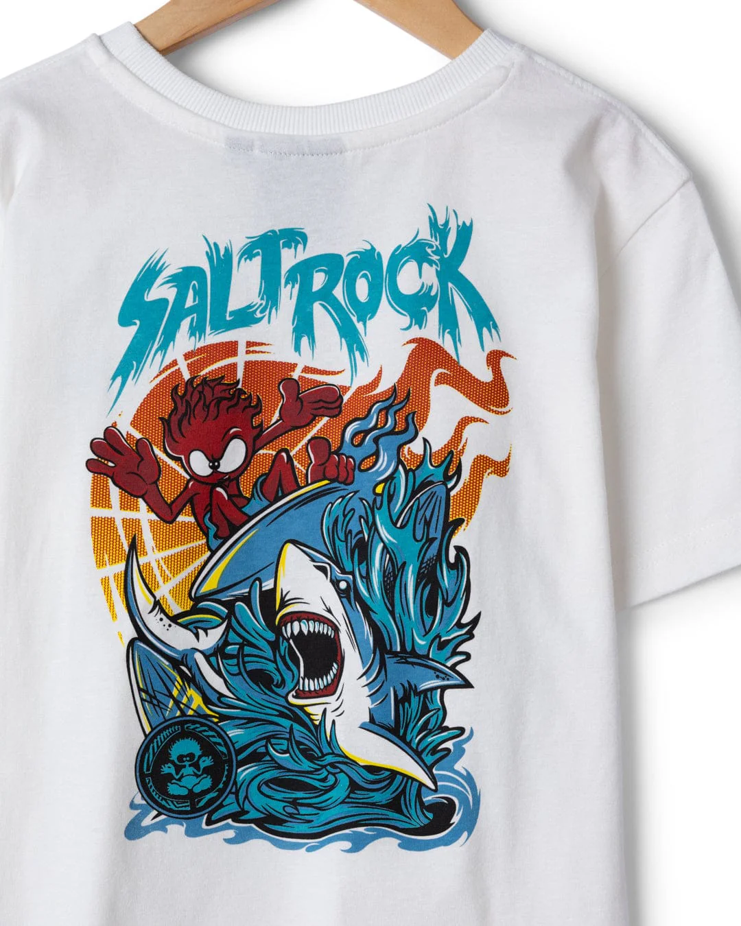 Jaws - Kids Short Sleeve T-Shirt - Cream - Image 3