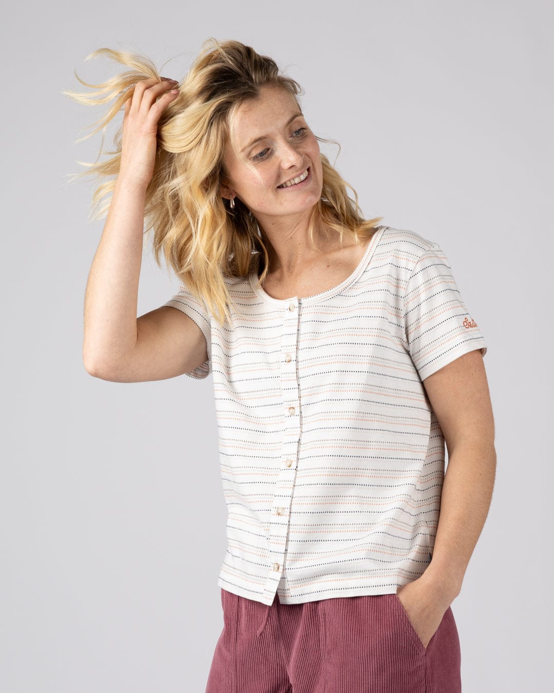 Jenn - Womens Short Sleeve T-Shirt - Cream - Image 6