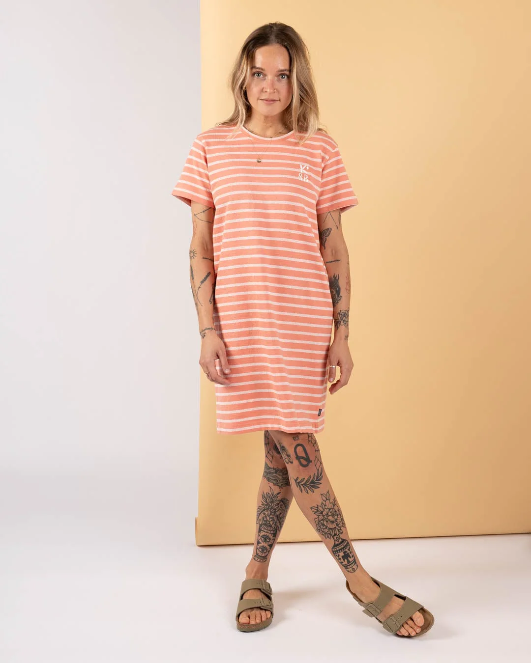 Jesa - Womens T-Shirt Dress - Coral - Image 2