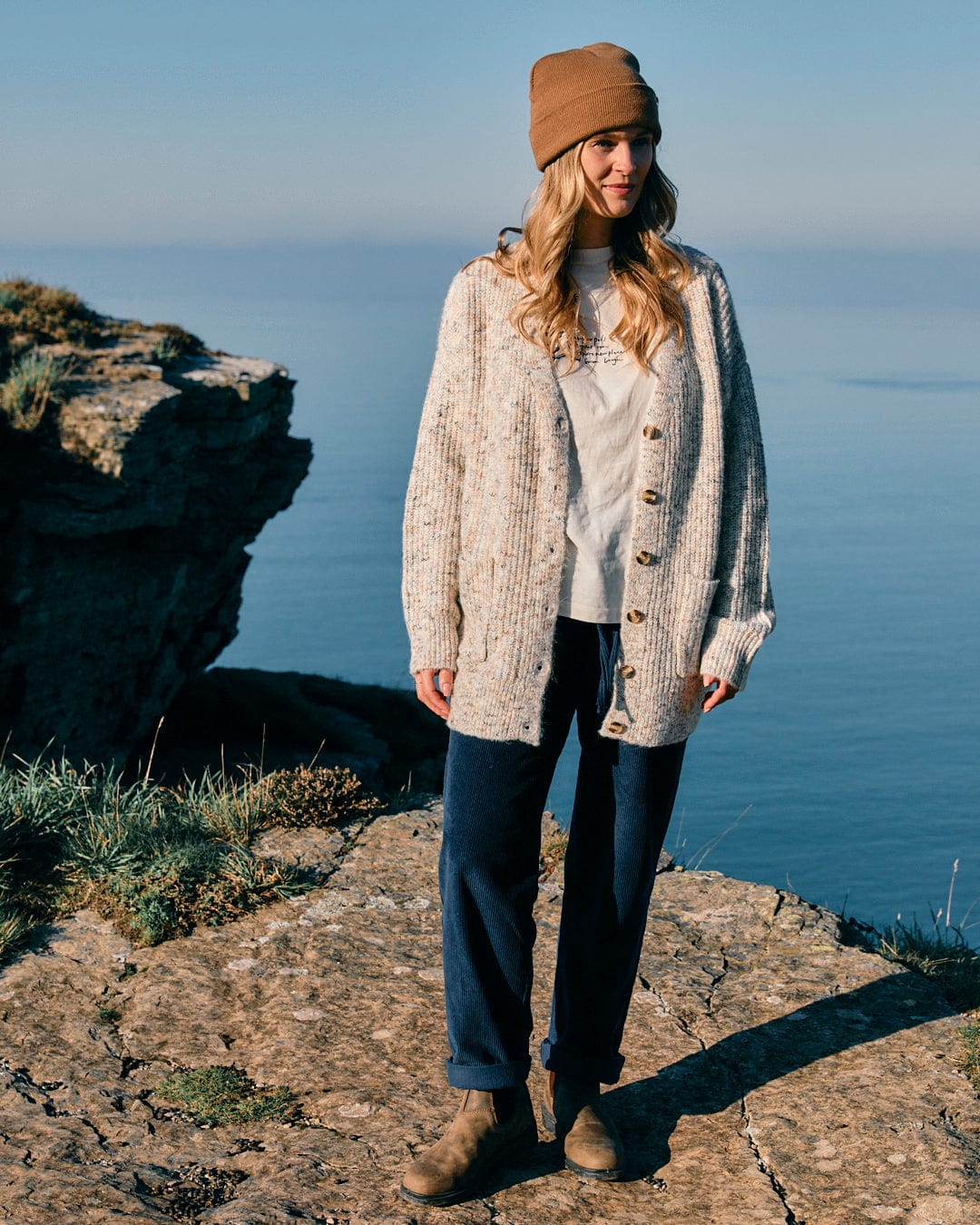 Juno - Womens Longline Cardigan - Cream - Image 3