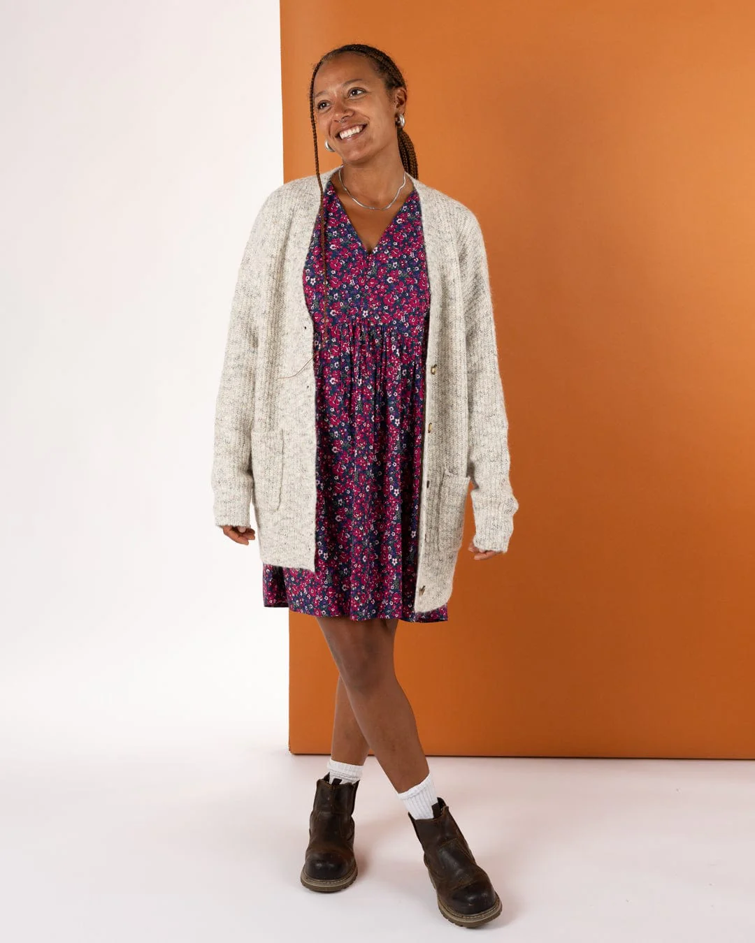 Juno - Womens Longline Cardigan - Cream - Image 5