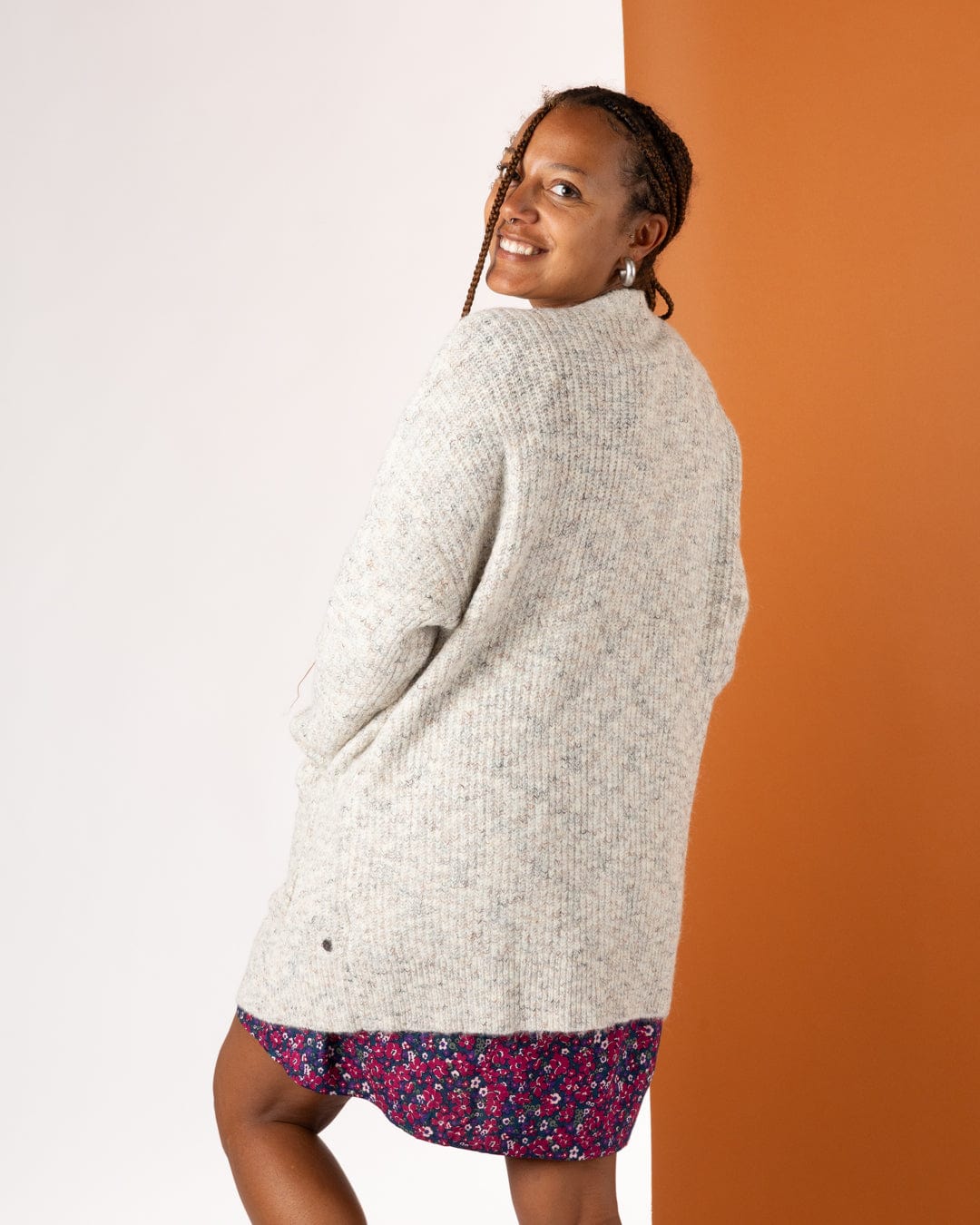 Juno - Womens Longline Cardigan - Cream - Image 9