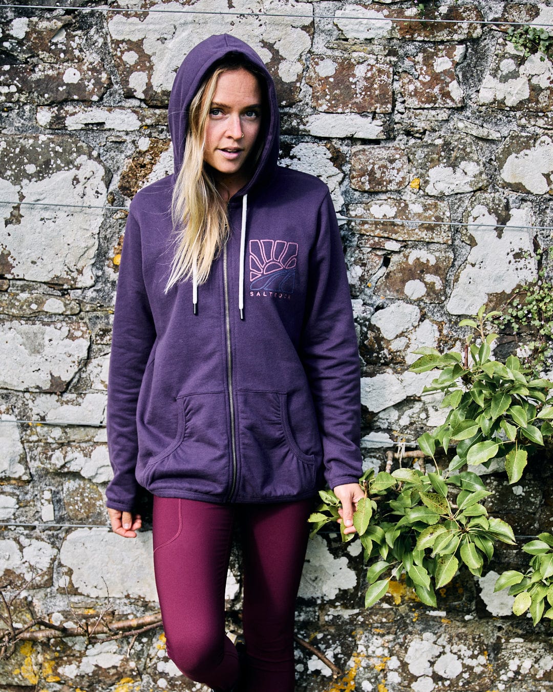 Landscape - Womens Zip Hoodie - Purple - Image 4