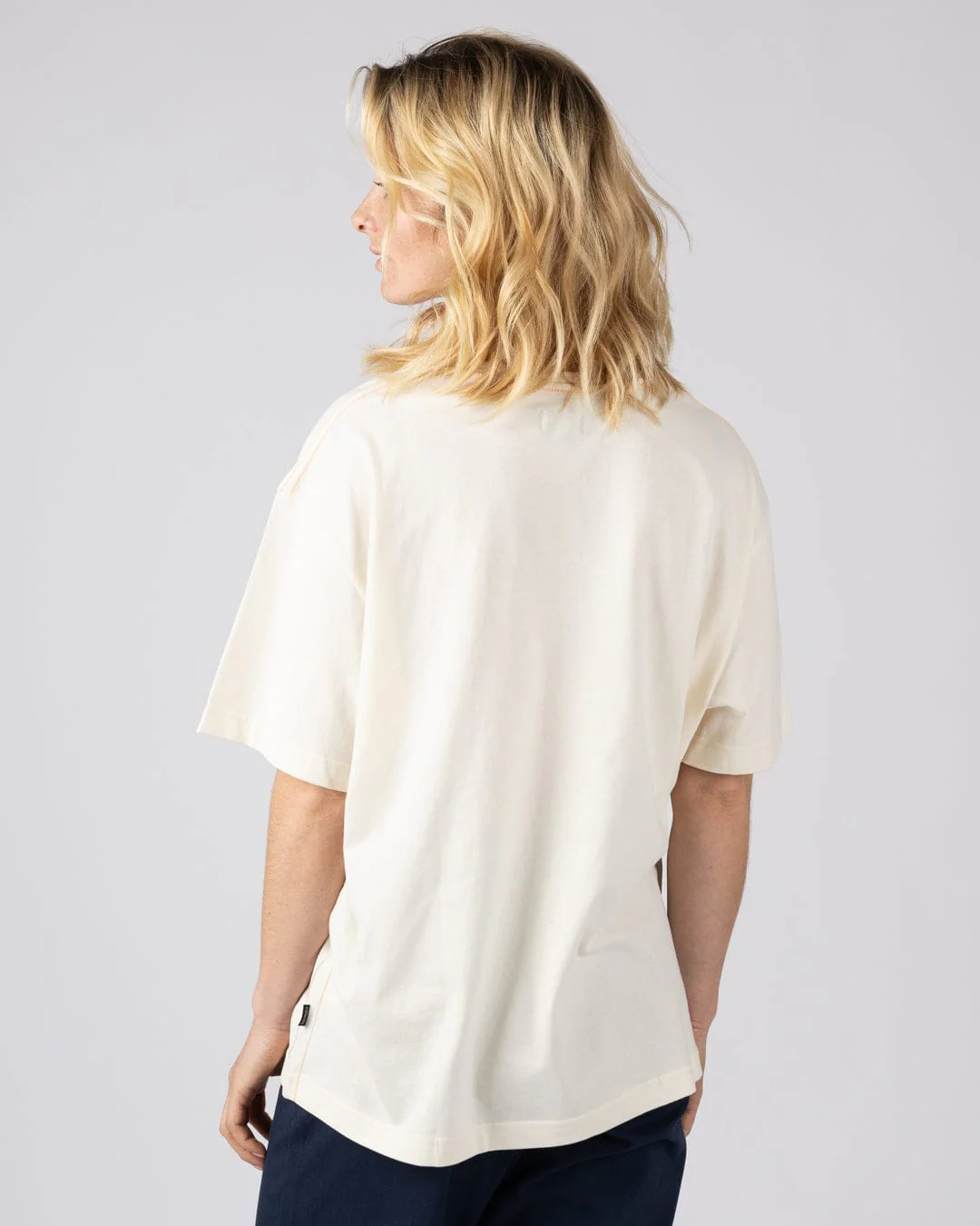Last Light - Womens Oversized Short Sleeve T- Shirt- Cream - Image 3