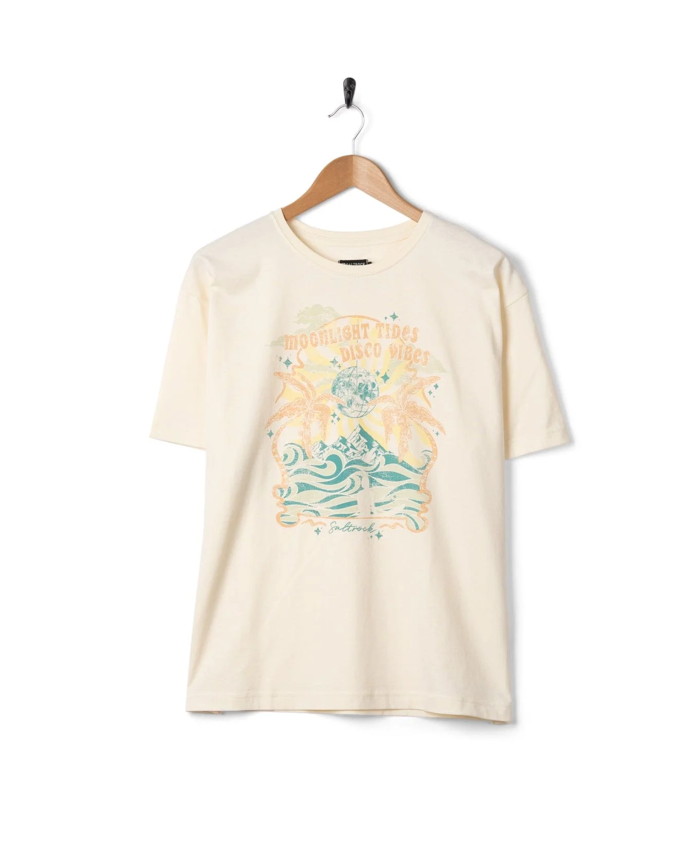 Last Light - Womens Oversized Short Sleeve T- Shirt- Cream - Image 4