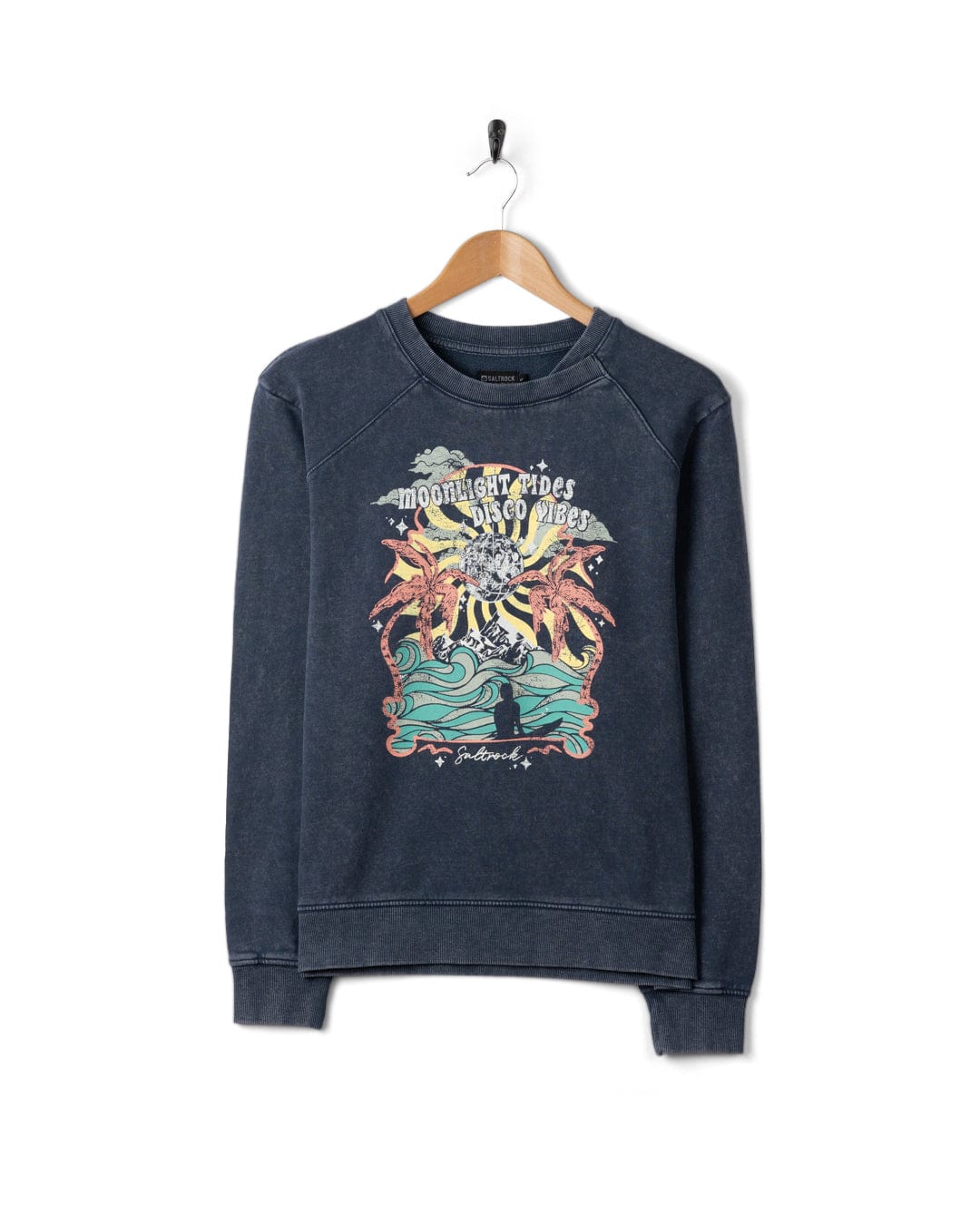 Last Light - Womens Oversized Sweatshirt - Blue - Image 5