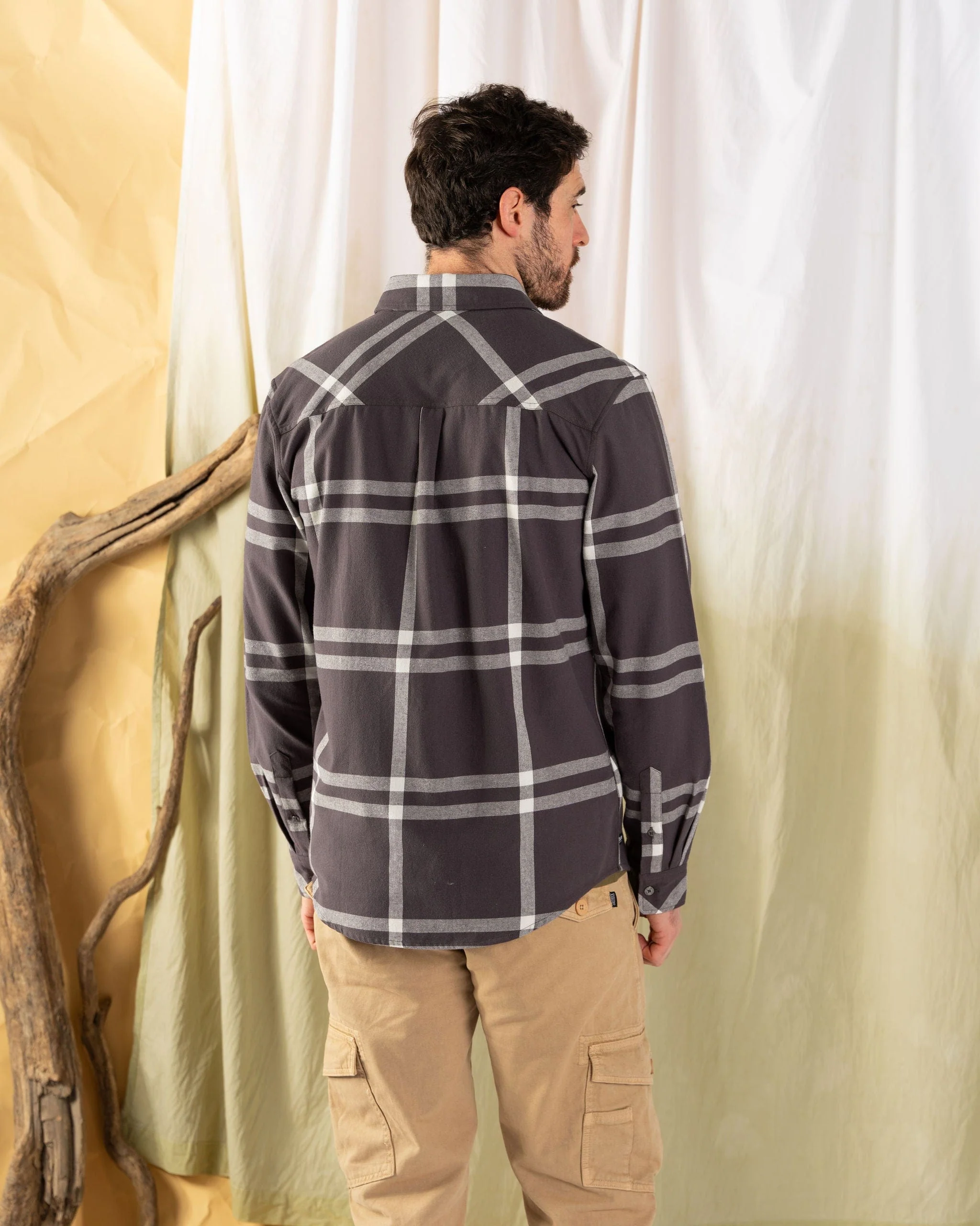 Lazer - Mens Flannel Shirt - Grey - Image 5