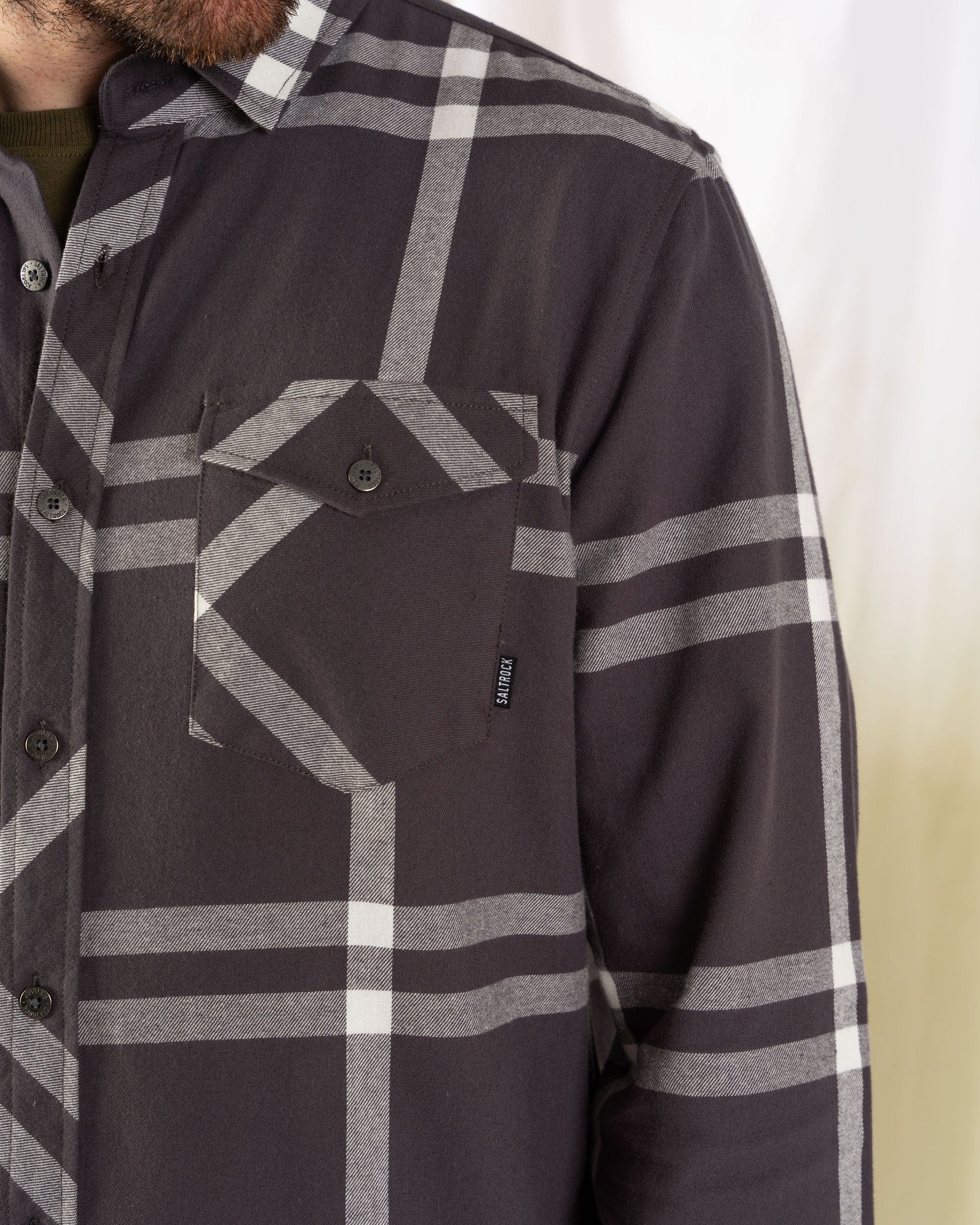 Lazer - Mens Flannel Shirt - Grey - Image 6