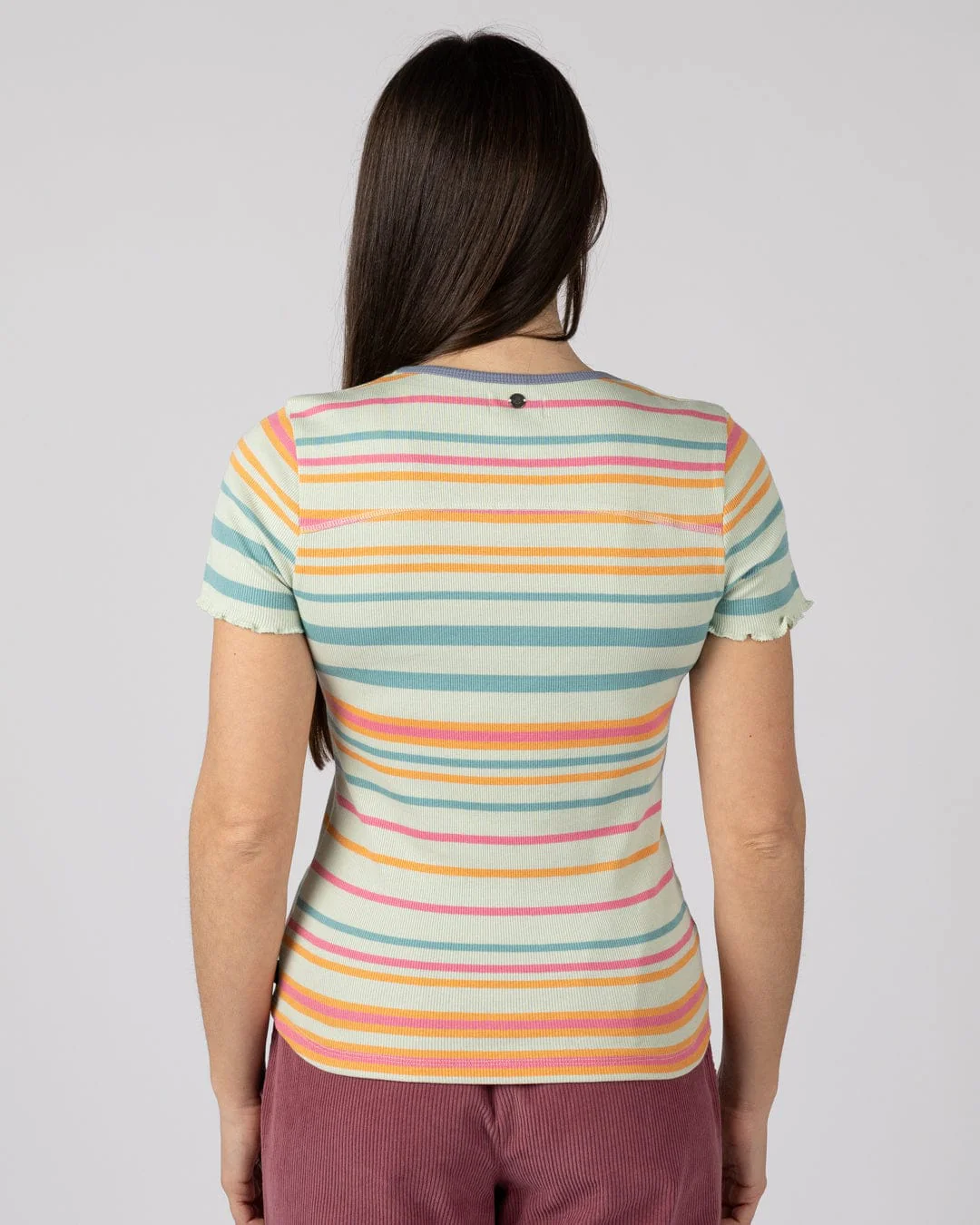 Lee - Womens Short Sleeve Stripe T-Shirt - Light Green - Image 4