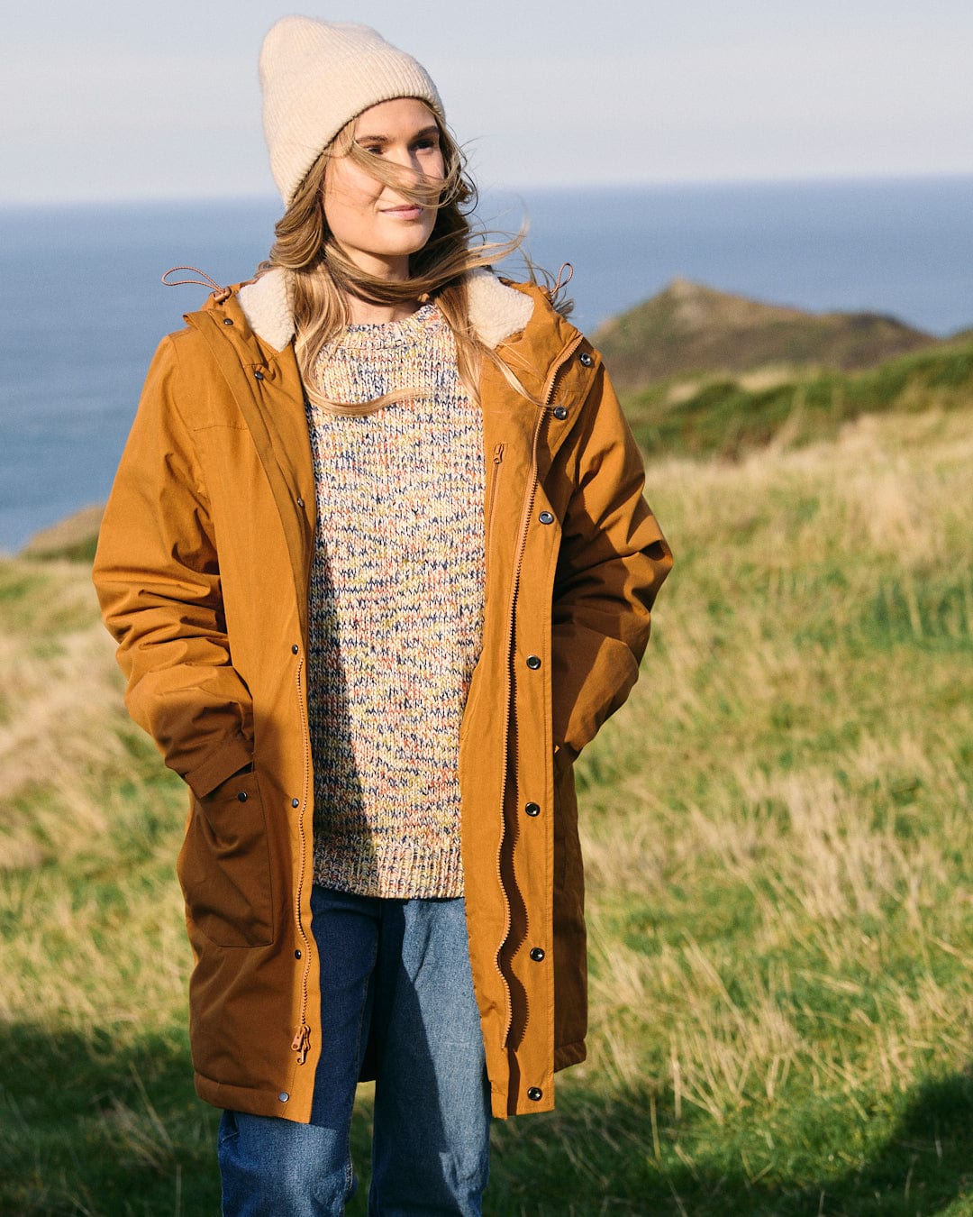 Linden - Womens Water Resistant Coat - Brown - Image 3