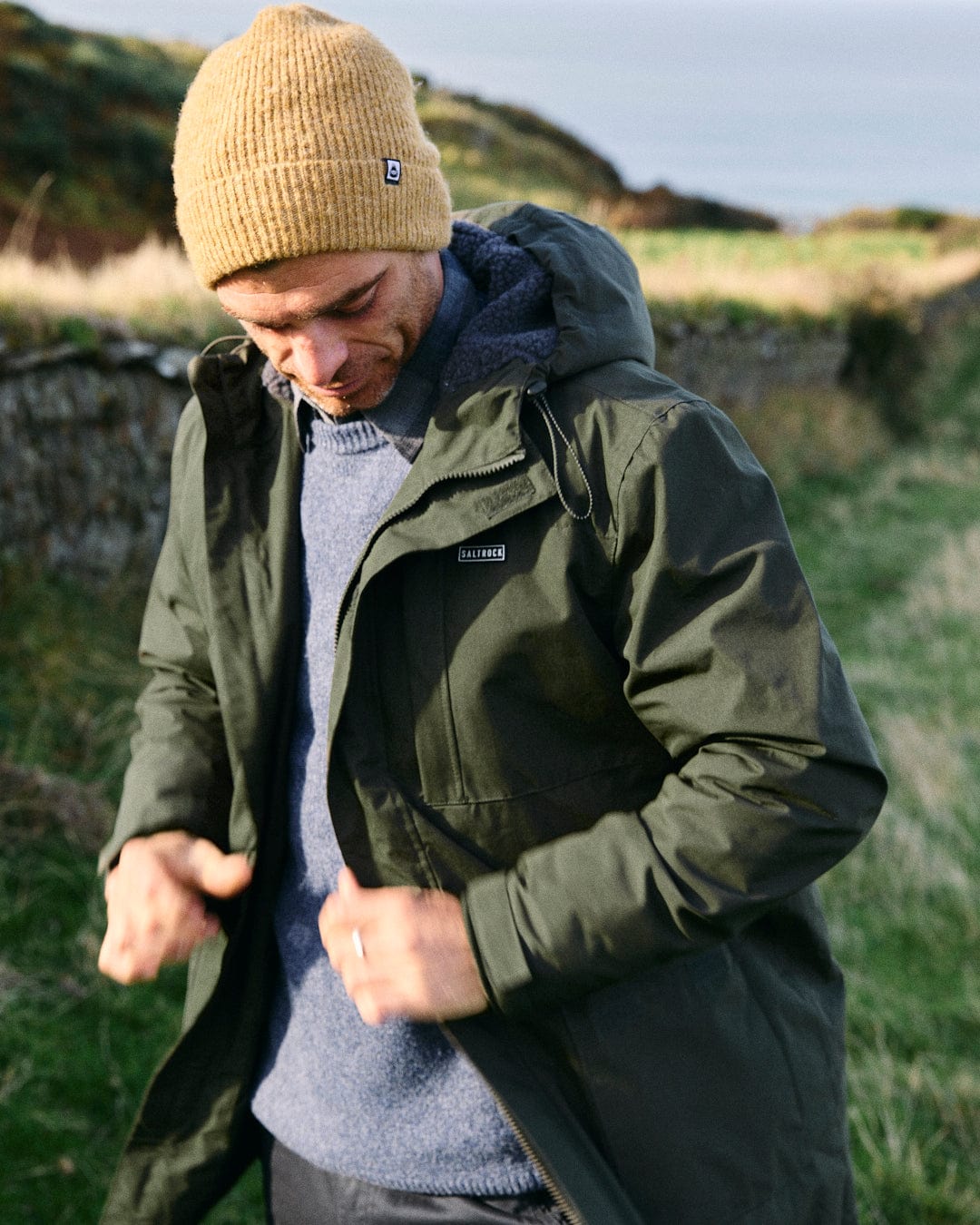 Linden - Mens Water Resistant Coat - Green - Image 10
