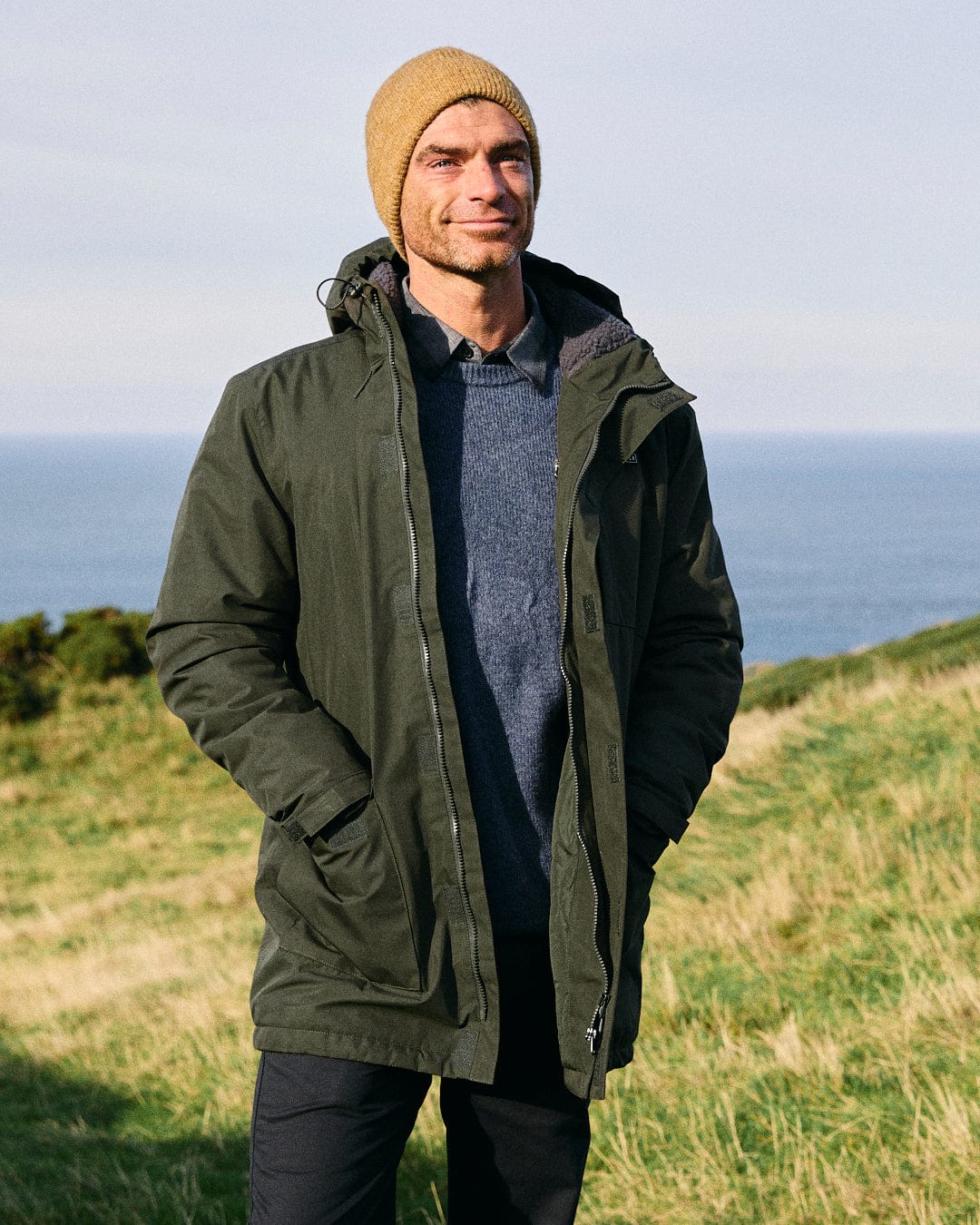 Linden - Mens Water Resistant Coat - Green - Image 3