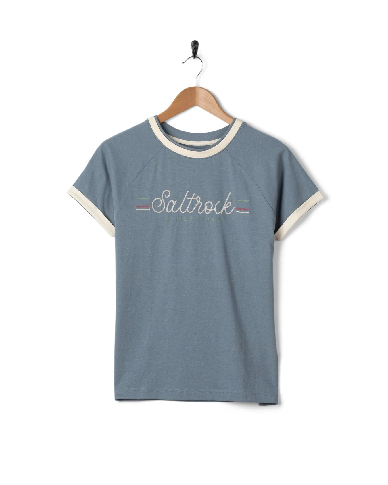 Links  - Womens Short Sleeve Ringer T-Shirt - Blue - Image 6